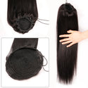 Aliballad Straight Drawstring Ponytail Human Hair Brazilian Pony Tail Remy Hair Clip in Ponytail Extensions For Women 150g