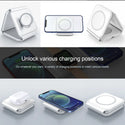 3 in 1 Foldable Magnetic Wireless Chargers for iPhone 14 13 12Pro Max Portable Fast 15W Wireless Charger for Apple Watch/AirPods