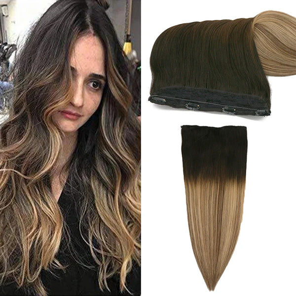 Best Quality Brazilian Wire in Hair Extensions Straight 14-22inch Remy Invisible Fish Line Human Hair Extensions With 4 Clips