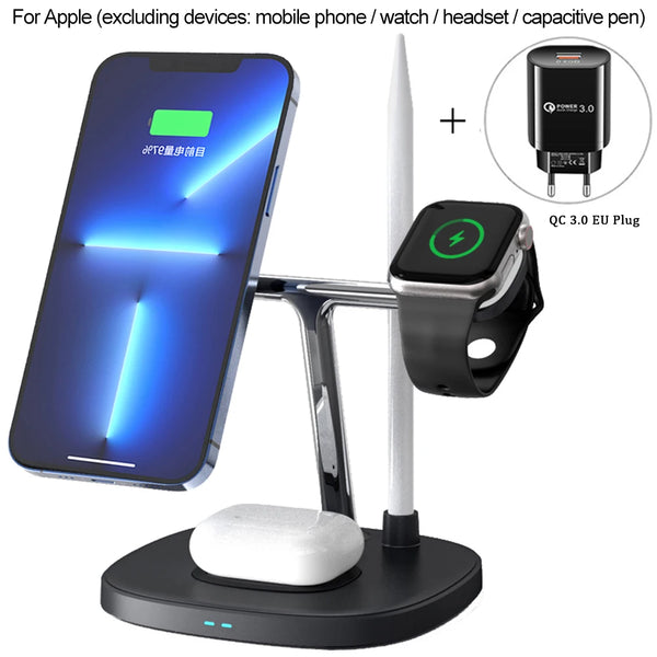 3 in 1 Magnetic Wireless Charger 15W Fast Charging Station for Magnetic iPhone 14 13 12 Pro Max Chargers for Apple Watch Airpods