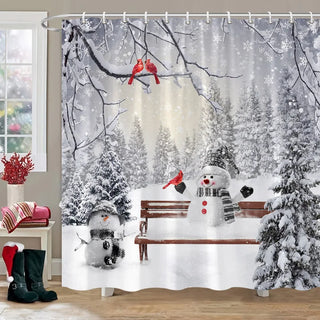 Buy 556ai-curtain Christmas Bathroom Sets With Shower Curtain Rugs Red Truck Christmas Shower Curtains Xmas Bathroom Rugs Christmas Bathroom Deco