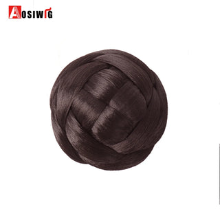 Buy 2 AOSI Hair Braided Clip in Hair Bun Chignon Hairpiece Donut Roller Bun Hairpiece Hand Knitting Braid Synthetic Chignon