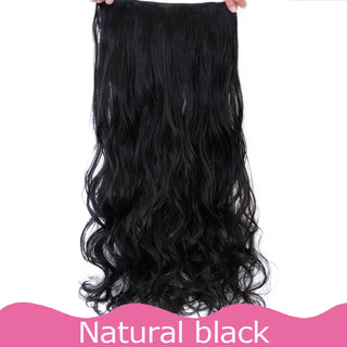 Buy 21 AOSIWIG Long Straight Natural Fake Hairpieces Black Brown Color  High Temperture Synthetic 5 Clip in Hair Extensions for Women