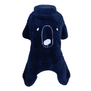 Buy blue Dog Cat Clothes Cotton Sweater Coats Jumpsuit Chihuahua Clothing Winter Coat Jacket Hooded Pajamas Dog Costume