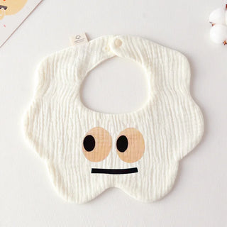 Buy cute-expression Cotton Gauze Baby Print Bibs Infant Bib