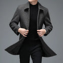 High Quality Mens Winter Jackets and Coats Business Casual Woolen Jackets Coats Long Overcoat Men Turn Down Collar Wool Blends