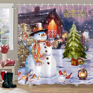 Buy 4838ae-curtain Christmas Bathroom Sets With Shower Curtain Rugs Red Truck Christmas Shower Curtains Xmas Bathroom Rugs Christmas Bathroom Deco