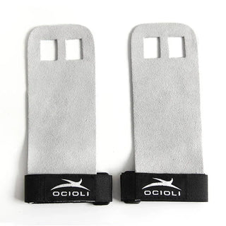 Buy gray 1 Pair Hand Grip Synthetic Leather Crossfit Gymnastics Guard Palm Protectors Pull Up Horizontal Bar Weight Lifting Guantes Gym