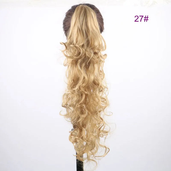 Desire for Hair 30 Inch Long Curly Claw Clip Ponytail Heat Resistant Synthetic Hairpieces Fake Hair Extensions