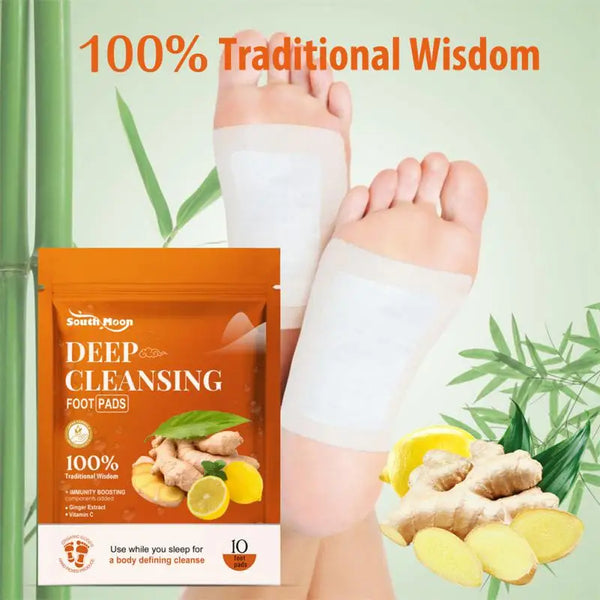 Detox Foot Patches Ginger Cleansing Foot Pads Remove Dampness Toxins Relieve Stress Improve Sleep Body Foot Care