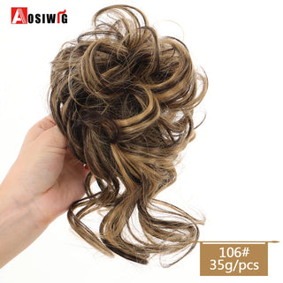 Buy 106 AOSIWIG Synthetic Long Curly Chignons Hair Tails Clip in Hair Extensions Fake Hair Pieces Heat Resistant Chignons for Women