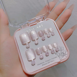 Buy white Aurora Mirror Toe Nails