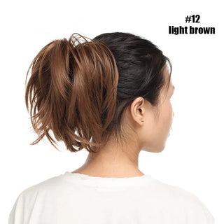 Buy light-brown BENEHAIR Synthetic Hair Bun Claw Ponytail Clip in Hair Extensions Fake Hair Hairpiece for Women Ponytail Hair Wavy Messy Bun