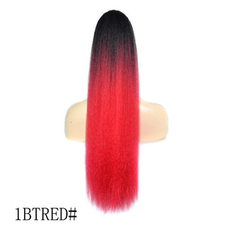 Buy 1btred Afro Kinky Straight Ponytail Clip in Extension 30 Inch Heat Resistant Synthetic Drawstring Ponytail With Elastic Band for Women