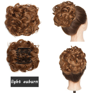 Buy light-auburn BENEHAIR Synthetic Scrunchy Hair Bun Messy Hair Bun Curly Chignon Hairpiece for Women Hair Combs Clip in Hair Extension Updo