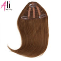 3 Clips Human Hair Bangs Remy Straight Clip in Hair Extensions Gradient Bangs 3D Blunt Cut Natural Hair Fringe Hairpiece