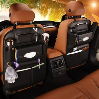 2022 New Car Seat Back Storage Organizer Bag Universal PU Leather Multifunction Storage Box Stowing Tidying Pocket Auto Styling