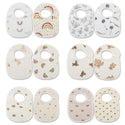 2Pcs/Set Printed Carton Baby Bib Waterproof Newborn Feeding Aprons Adjustable Toddler Bibs Burp Cloth Cotton Kids Saliva Towels