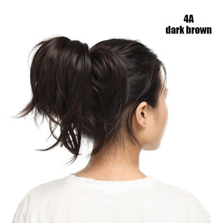 Buy dark-brown BENEHAIR Synthetic Hair Bun Claw Ponytail Clip in Hair Extensions Fake Hair Hairpiece for Women Ponytail Hair Wavy Messy Bun