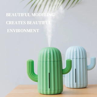 340ml Cactus Air Humidifier Rechargeable Portable Aromatherapy Essential Oil Diffuser Battery Humidificador