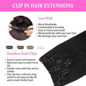 Clip in Hair Extensions Human Hair Brazilian Virgin Hair Natural Straight Seamless Clip on Hair Extensions Invisible Clip Ins 1B