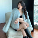 2024 Winter Warm Lady Faux Fur Coats Long Sleeves Short Cut Women Winter Artificial Fur Coat Thick Warm Female Faux Fur Jackets