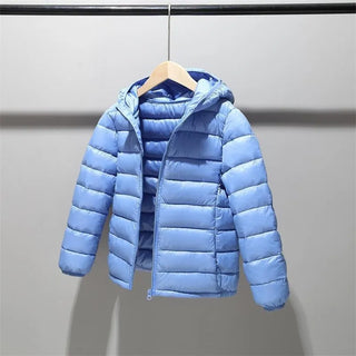 Buy light-blue Boys Girls Cotton Winter Fashion Sport Jacket Outwear Children Cotton-Padded Jacket Boys Girls Winter Warm Coat