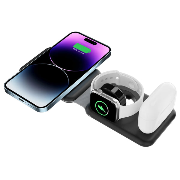 3 in 1 for iPhone 14Pro Max/13/12Pro/11/Xs/ Fast Magnetic Qi Wireless Charger Fast Charging for Apple Watch 8/7 for Airpods Pro