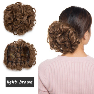 Buy light-brown BENEHAIR Synthetic Scrunchy Hair Bun Messy Hair Bun Curly Chignon Hairpiece for Women Hair Combs Clip in Hair Extension Updo