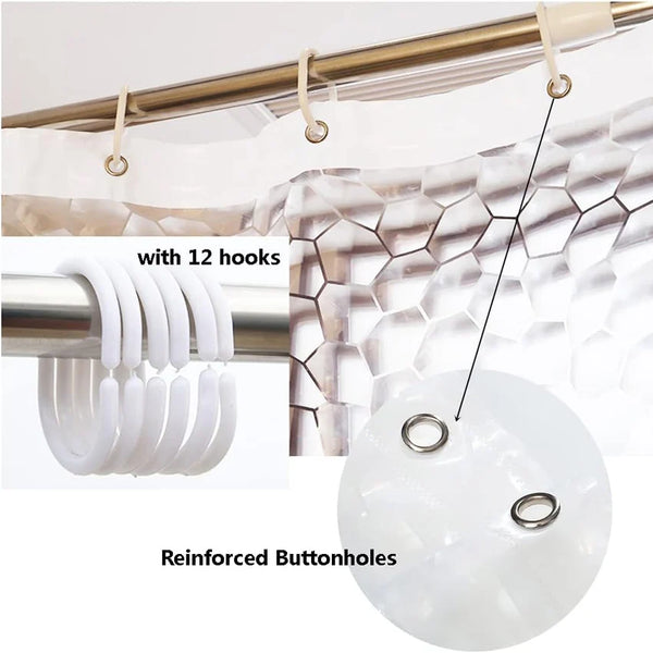 Thick PEVA Water Cube Shower Curtain