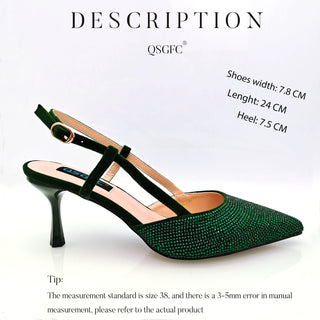 Buy a-pair-shoes-green Fashion Bag Shoulder Bag and Strap High Heels  Shoes and Bag