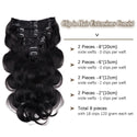 Body Wave Clip in Hair Extensions Real Human Hair Natural Black Color Body Wave Clip in Hair Extension for Women 100% Human Hair