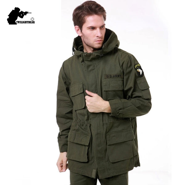 Classic M65 Jacket Men's Windbreaker Coat Multiple Pockets Pure Cotton Trench Men's Clothing Winter Fleece Jacket Coats A2F802