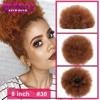 Buy fbbzt01-30 Afro Puff Drawstring Ponytail Extension Synthetic Kinky Curly Ponytail Hair Chignon Dreadlock Buns Afro Puff for Black Women