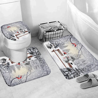 Buy 556ai-3pcs-set Christmas Bathroom Sets With Shower Curtain Rugs Red Truck Christmas Shower Curtains Xmas Bathroom Rugs Christmas Bathroom Deco