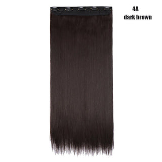 Buy dark-brown BENEHAIR Synthetic Clip in Hair Extension Long Straight Hair Piece Clip Hair Red Pink Purple Grey Hairpiece Fake Hair for Women