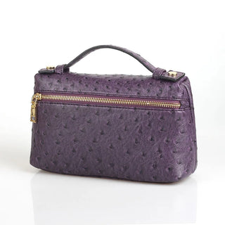 Buy ostrich-purple-l Snake Pattern Clutch Make Up Bags