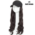 BENEHAIR Synthetic Baseball Cap With Hair Long Wavy Fake Hair Hat Wig Hair Extensions Hat With Hair Natural Hairpiece for Women