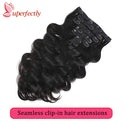 Body Wave Clip in Hair Extensions 100% Human Hair 7 Pieces Bone Straight Clip Ins Hair Extension Real Natural European Hair