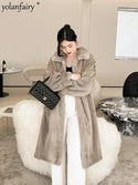 2023 Winter Real Fur Coat Women Clothing Female Whole Sable Mink Fur Jakcet Ladies Knee Length Sable Coats Women Abrigos FCY4210