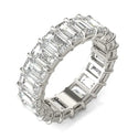 6 1/4 CTW Emerald Lab Grown Diamond Couture Classic Eternity Ring 14K White Gold (G-Vs)