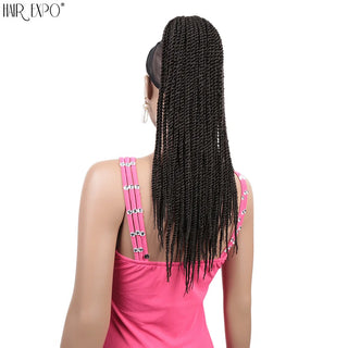 Buy 4 20Inch Box Braid Ponytail Synthetic Ponytail Hair Extensions Ombre Afro Hairpieces Two-Strand Drawstring Ponytail Hair Expo City