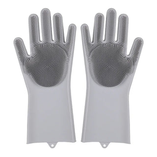 Buy gray Dishwashing Cleaning Gloves