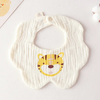 Buy big-mouthed-tiger Cotton Gauze Baby Print Bibs Infant Bib