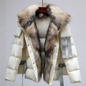 2023 Women Winter  Coat Real Big Fox Fur Collar With Goose Down Jacket Trim Light Autumn Outwear High Quality Lady Coats