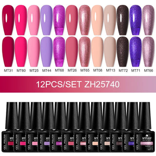 Buy zh25740 10/12pcs Spring Macaron Nail Gel Polish Set Semi Permanent UV for Manicure Soak Off Gel Nail Polish Kit Varnishes Nail Supplies