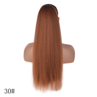 Buy 30 Afro Kinky Straight Ponytail Clip in Extension 30 Inch Heat Resistant Synthetic Drawstring Ponytail With Elastic Band for Women