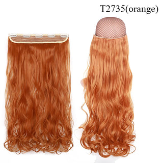 Buy t2735 BENEHAIR Synthetic Hairpieces 24&quot; 5 Clips in Hair Extension One Piece Long Curly Hair Extension for Women Pink Red Purple Hair