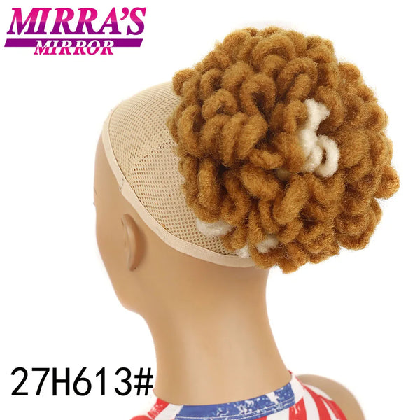 Afro Puff Drawstring Ponytail Extension Synthetic Kinky Curly Ponytail Hair Chignon Dreadlock Buns Afro Puff for Black Women