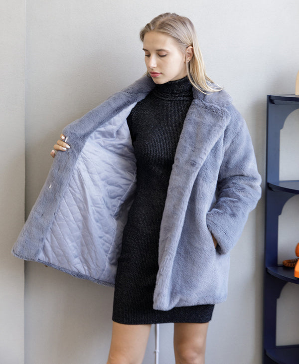 2022 Autumn Winter New Women Faux Fur Coat Elegant Fluffy Thick Warm Artificial Fur Coats